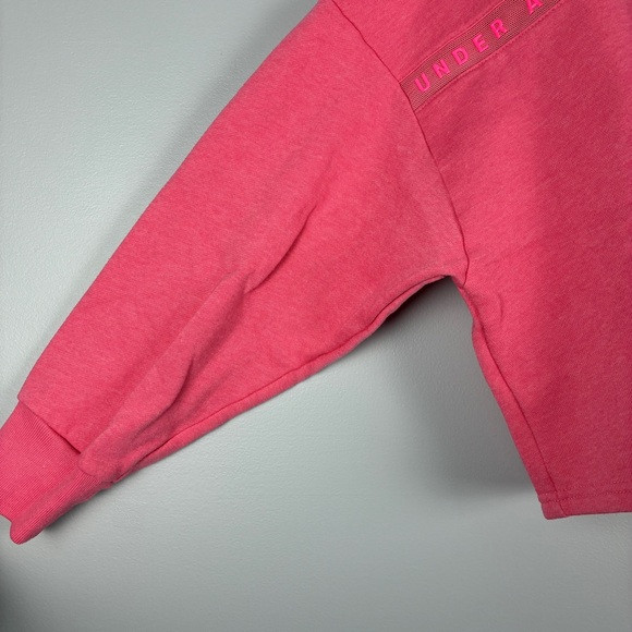 Under Armour Women's Pink Cropped Hoodie Medium Oversized Athleticwear Casual - Picture 4 of 9
